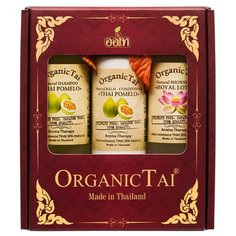 Набор Organic TAI шампунь для волос "Тайский помело" 260 мл, бальзам-кондиционер "Тайский помело" 260 мл, гель для душа "Королевский лотос" 260 мл