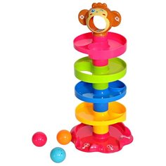 Развивающая игрушка everflo Пирамидка Обезьянка разноцветный