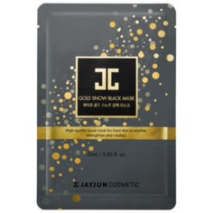 JAYJUN COSMETIC тканевая маска Gold Snow Black Mask с частичками золота, 25 мл