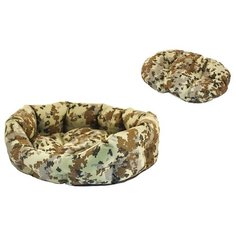 Лежак для кошек, для собак Дарэлл Хантер-Медведь 3 62х50х19 см коричневый/светло-зеленый