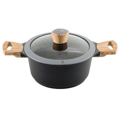 Кастрюля GIPFEL OLIVER 2,46 л, черный/коричневый/серебристый