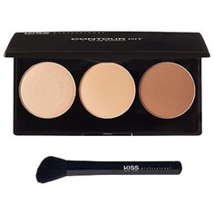 Kiss New York Professional Палетка для контурирования с кистью Contour Kit 01, light