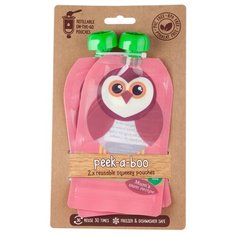 Контейнер Peek-a-boo для пюре 2 шт. розовый