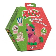 Пластилин PLUSH Пушистый розовый + зеленый 160 г (PL02201806)