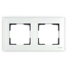 Рамка 2п LUXAR Art 15.902.20, белый жемчуг
