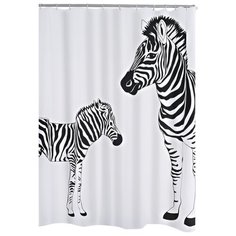 Штора для ванной RIDDER Zebra 180x200 белый/черный