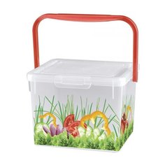 Phibo Контейнер для продуктов с декором 235х210х162 мм прозрачный с рисунком