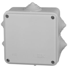 Распределительная коробка IEK KM41233 наружный монтаж 100x100 мм серый RAL 7035