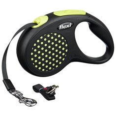 Поводок-рулетка для собак Flexi Design S ленточный желтый 5 м