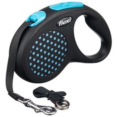 Поводок-рулетка для собак Flexi Design S ленточный синий 5 м