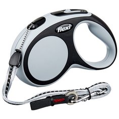 Поводок-рулетка для собак Flexi New Comfort S тросовый серый 5 м