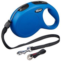 Поводок-рулетка для собак Flexi New Classic M тросовый синий 8 м