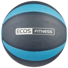 Медбол ECOS Резиновый 2877, 6 кг голубой/черный