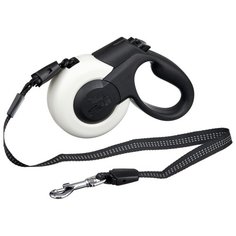 Поводок-рулетка для собак Fida Mars тросовая (XS) белый/черный 3 м