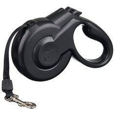 Поводок-рулетка для собак Fida Styleash ленточная (S) черный 5 м