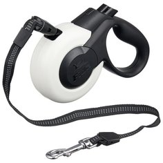 Поводок-рулетка для собак Fida Mars тросовая (M) белый/черный 5 м