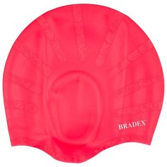 Шапочка для плавания BRADEX силиконовая с выемками для ушей розовый