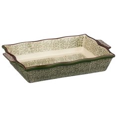 Форма для запекания керамическая Attribute Verde ABK103 (39х25х7 см) зеленый/белый