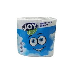 Туалетная бумага JOY Eco белая двухслойная, 4 рул. J.O.Y.