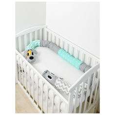 Pillolu бортик в кроватку Котопес 280 см мята/серый