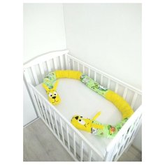 Pillolu бортик в кроватку Зайчонок 280 см желтый/салатовый