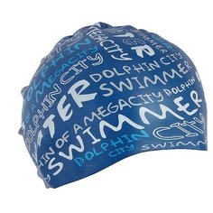 Шапочка для плавания Larsen LS70 синий с принтом