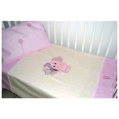 ЛайМ комплект Розовый слоник (3 предмета, простыня на резинке) розовый