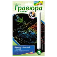 Гравюра LORI Яркие стрекозы (Гр-143) цветная основа