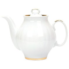 Дулёвский фарфор Заварочный чайник Белый лебедь 1 л московский с лентой