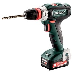 Аккумуляторная дрель-шуруповерт Metabo PowerMaxx BS 12 Q 2.0Ач х2 кейс 40 Н·м зеленый/черный