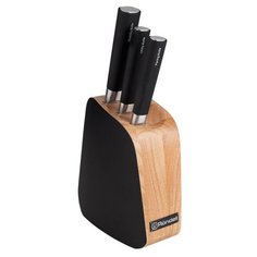 Набор Rondell Balestra 3 ножа с подставкой черный/коричневый