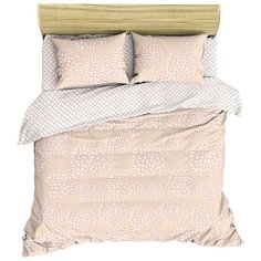 Постельное белье семейное Василиса Французский стиль Каприз, перкаль розовый/белый