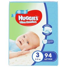 Huggies подгузники Ultra Comfort для мальчиков 3 (5-9 кг) 94 шт.