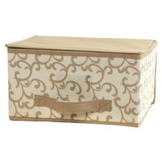HAUSMANN Кофр для хранения AB302 30х40х25 см бежевый с вензелями