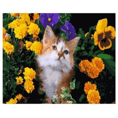 ВанГогВоМне Картина по номерам "Кот в цветах", 40х50 см (ZX 22072)