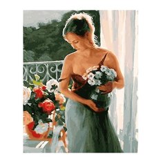 ВанГогВоМне Картина по номерам "Девушка с цветами", 40х50 см (ZX 22060)