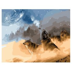 ВанГогВоМне Картина по номерам "Воющий волк", 40х50 см (ZX 21689)