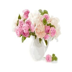 ВанГогВоМне Картина по номерам "Пионы на белом фоне", 40х50 см (ZX 22256)