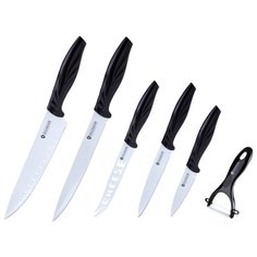 Набор Zillinger 5 ножей и овощечистка ZL-782 черный/белый