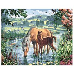 ВанГогВоМне Картина по номерам "Лошади у ручья", 40х50 см (ZX 21337)