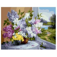 ВанГогВоМне Картина по номерам "Цветочная композиция у окна", 40х50 см (ZX 22115)