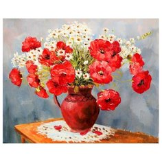 ВанГогВоМне Картина по номерам "Маки в вазе", 40х50 см (ZX 21647)