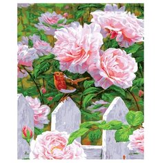 ВанГогВоМне Картина по номерам "Нежные розы в саду", 40х50 см (ZX 21133)