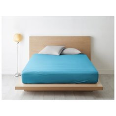 Простыня Ночь Нежна гладкокрашеный поплин 140 х 200 см бирюза