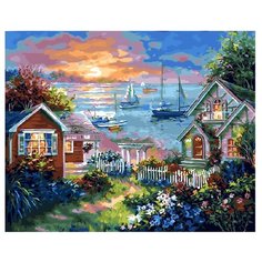 ВанГогВоМне Картина по номерам "Волшебный городок у моря", 40х50 см (ZX 20583)