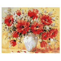ВанГогВоМне Картина по номерам "Букет маков в белой вазе", 40х50 см (ZX 22120)