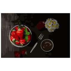 ВанГогВоМне Картина по номерам "Клубника в шоколаде", 40х50 см (ZX 21867)