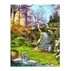 ВанГогВоМне Картина по номерам "Лебеди у моста", 40х50 см (ZX 22166)