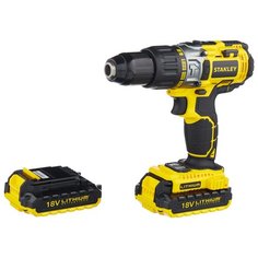 Ударная аккумуляторная дрель-шуруповерт STANLEY STDC18LHBK 550 Вт 51.4 Н·м желтый/черный