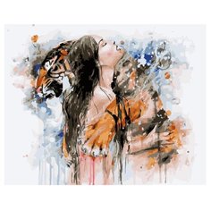 ВанГогВоМне Картина по номерам "Девушка с тигром", 40х50 (ZX 20537)